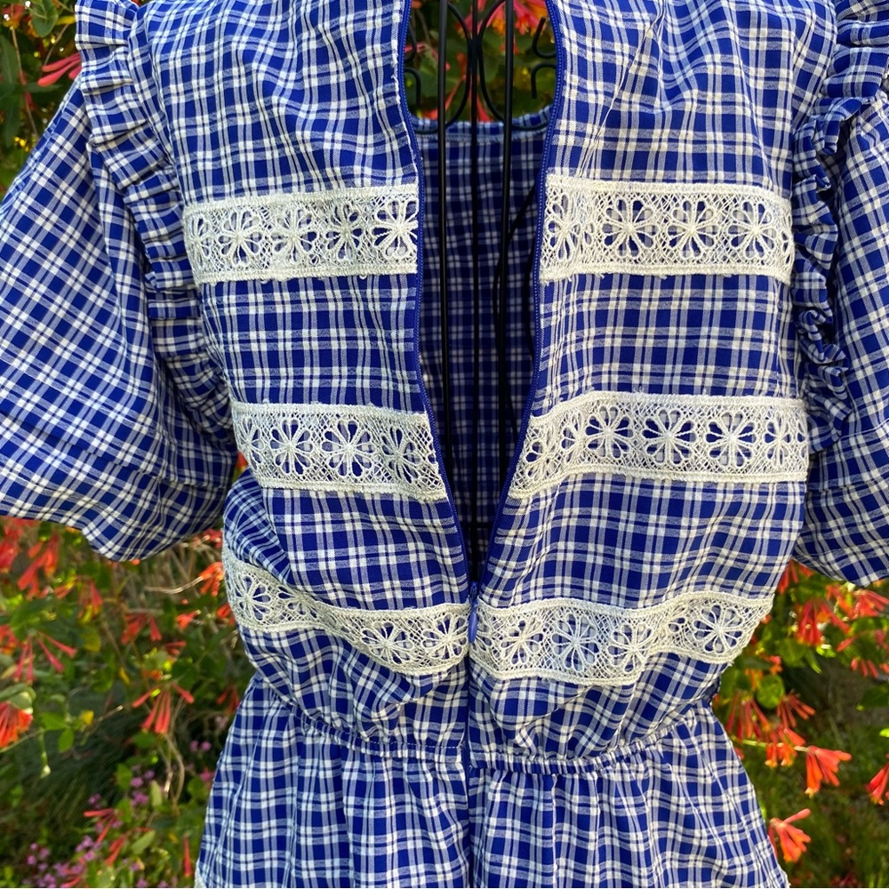 Cottagecore Plaid Prairie Country Vintage Dress - Picture 13 of 16